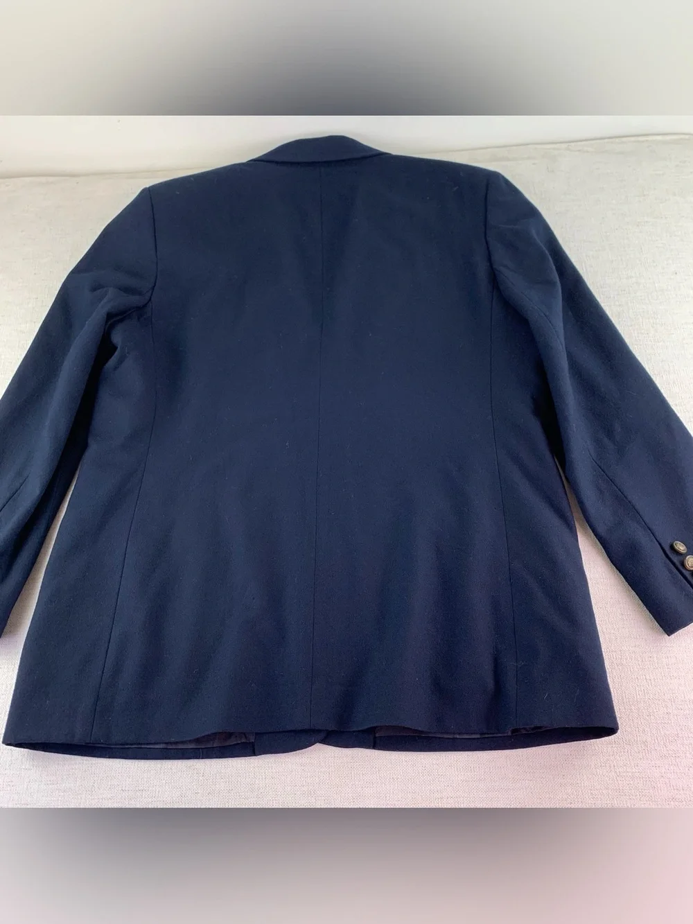 Talbots women's Classic 100% wool Blazer size 16 in navy blue Made in USA